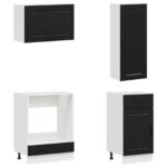 vidaXL Kuchynská jednotka LUCCA 8 pcs Čierna Kompozitné drevo – Obrázok 4