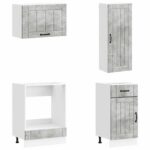 vidaXL Kuchynská jednotka LUCCA 8 pcs Betónovo sivá Kompozitné drevo – Obrázok 4