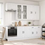 vidaXL Kuchynská jednotka LUCCA 8 pcs Biela s vysokým leskom