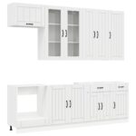 vidaXL Kuchynská jednotka LUCCA 8 pcs Biela s vysokým leskom – Obrázok 2