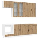 vidaXL Kuchynská jednotka LUCCA 8 pcs Dub artisan Kompozitné drevo – Obrázok 2