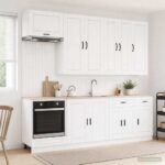 vidaXL Kuchynská jednotka PORTO 8 pcs Biela s vysokým leskom