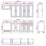 vidaXL Kuchynská jednotka PORTO 8 pcs Biela s vysokým leskom – Obrázok 9