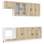 vidaXL Kuchynská jednotka PORTO 8 pcs Dub sonoma Kompozitné drevo – Obrázok 2