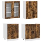 vidaXL Kuchynská jednotka PORTO 8 pcs Dymový dub Kompozitné drevo – Obrázok 3