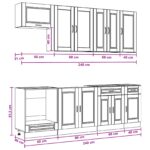vidaXL Kuchynská jednotka PORTO 8 pcs Dymový dub Kompozitné drevo – Obrázok 9