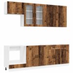 vidaXL Kuchynská jednotka PORTO 8 pcs Staré drevo Kompozitné drevo – Obrázok 2