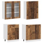 vidaXL Kuchynská jednotka PORTO 8 pcs Staré drevo Kompozitné drevo – Obrázok 3