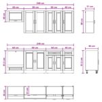 vidaXL Kuchynská jednotka PORTO 8 pcs Staré drevo Kompozitné drevo – Obrázok 8