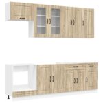 vidaXL Kuchynská jednotka KALMAR 8 pcs Dub sonoma Kompozitné drevo – Obrázok 2