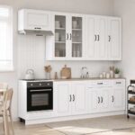 vidaXL Kuchynská jednotka KALMAR 8 pcs Biela Kompozitné drevo