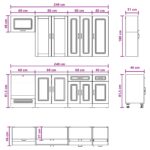 vidaXL Kuchynská jednotka KALMAR 8 pcs Biela Kompozitné drevo – Obrázok 8