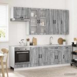 vidaXL Kuchynská jednotka KALMAR 8 pcs Sivý Sonoma Kompozitné drevo