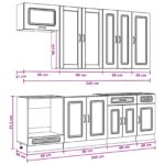 vidaXL Kuchynská jednotka KALMAR 8 pcs Staré drevo Kompozitné drevo – Obrázok 9
