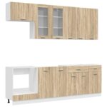 vidaXL Kuchynská jednotka LYON 8 pcs Dub sonoma Kompozitné drevo – Obrázok 2