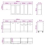 vidaXL Kuchynská jednotka LYON 8 pcs Dymový dub Kompozitné drevo – Obrázok 8