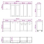 vidaXL Kuchynská jednotka LYON 8 pcs Dymový dub Kompozitné drevo – Obrázok 8