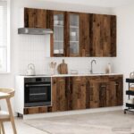 vidaXL Kuchynská jednotka LYON 8 pcs Staré drevo Kompozitné drevo