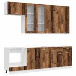 vidaXL Kuchynská jednotka LYON 8 pcs Staré drevo Kompozitné drevo – Obrázok 2