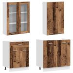 vidaXL Kuchynská jednotka LYON 8 pcs Staré drevo Kompozitné drevo – Obrázok 3