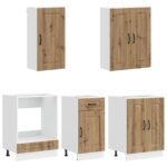 vidaXL Kuchynská jednotka KALMAR 5 pcs Dub artisan Kompozitné drevo – Obrázok 3