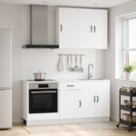 vidaXL Kuchynská jednotka LUCCA 5 pcs Biela Kompozitné drevo