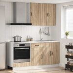 vidaXL Kuchynská jednotka LUCCA 5 pcs Dub sonoma Kompozitné drevo
