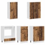 vidaXL Kuchynská jednotka LUCCA 5 pcs Staré drevo Kompozitné drevo – Obrázok 3