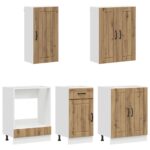 vidaXL Kuchynská jednotka LUCCA 5 pcs Dub artisan Kompozitné drevo – Obrázok 3