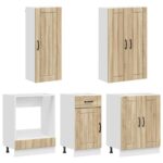 vidaXL Kuchynská jednotka LUCCA 5 pcs Dub sonoma Kompozitné drevo – Obrázok 3