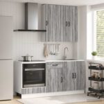 vidaXL Kuchynská jednotka LUCCA 5 pcs Sivý Sonoma Kompozitné drevo – Obrázok 9