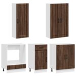 vidaXL Kuchynská jednotka LUCCA 5 pcs Hnedý dub Kompozitné drevo – Obrázok 3
