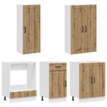 vidaXL Kuchynská jednotka LUCCA 5 pcs Dub artisan Kompozitné drevo – Obrázok 3