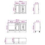 vidaXL Kuchynská jednotka PORTO 5 pcs Čierna Kompozitné drevo – Obrázok 7