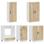 vidaXL Kuchynská jednotka PORTO 5 pcs Dub sonoma Kompozitné drevo – Obrázok 3