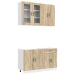 vidaXL Kuchynská jednotka KALMAR 4 pcs Dub sonoma Kompozitné drevo – Obrázok 2