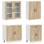 vidaXL Kuchynská jednotka KALMAR 4 pcs Dub sonoma Kompozitné drevo – Obrázok 3