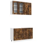 vidaXL Kuchynská jednotka KALMAR 4 pcs Dymový dub Kompozitné drevo – Obrázok 2