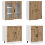 vidaXL Kuchynská jednotka KALMAR 4 pcs Dub artisan Kompozitné drevo – Obrázok 3