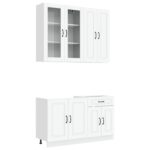 vidaXL Kuchynská jednotka KALMAR 4 pcs Biela Kompozitné drevo – Obrázok 2