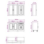 vidaXL Kuchynská jednotka KALMAR 4 pcs Dymový dub Kompozitné drevo – Obrázok 6