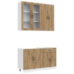 vidaXL Kuchynská jednotka KALMAR 4 pcs Dub artisan Kompozitné drevo – Obrázok 2