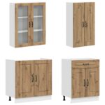 vidaXL Kuchynská jednotka KALMAR 4 pcs Dub artisan Kompozitné drevo – Obrázok 3