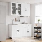 vidaXL Kuchynská jednotka LUCCA 4 pcs Biela s vysokým leskom