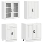 vidaXL Kuchynská jednotka LUCCA 4 pcs Biela s vysokým leskom – Obrázok 3