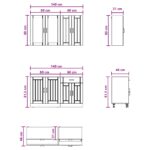 vidaXL Kuchynská jednotka LUCCA 4 pcs Biela s vysokým leskom – Obrázok 7
