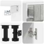 vidaXL Kuchynská jednotka LUCCA 4 pcs Betónovo sivá Kompozitné drevo – Obrázok 4