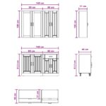 vidaXL Kuchynská jednotka LUCCA 4 pcs Betónovo sivá Kompozitné drevo – Obrázok 6