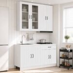 vidaXL Kuchynská jednotka LUCCA 4 pcs Biela s vysokým leskom