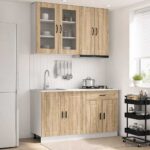 vidaXL Kuchynská jednotka PORTO 4 pcs Dub sonoma Kompozitné drevo
